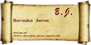 Boroska Jerne névjegykártya